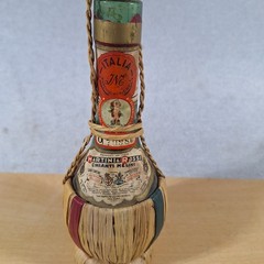 1934 Martini & Rossi (EMPTY) WINE Bottle 1/2 PINT Wicker Wrapped