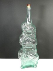 Vintage Green Glass Elephant Bottle Italy
