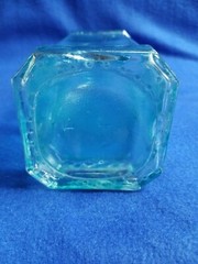 Collectable Aqua Ice Blue Bottle Decanter Wine Square Bottle 12in Tall
