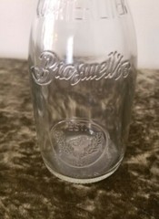 Pair Of Braswell&rsquo;s Carafes .25 Liter With Insignia Clear Glass 1/2 Bottle Server