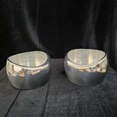 Nambe Studio #6172 Wine Coaster/Candle Holder Set of 2 Ferd Bould 1998 Vintage