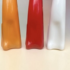 Happy Cat Rheinhessen Riesling Wine Bottles Fire Red/Orange/White Corks Empty