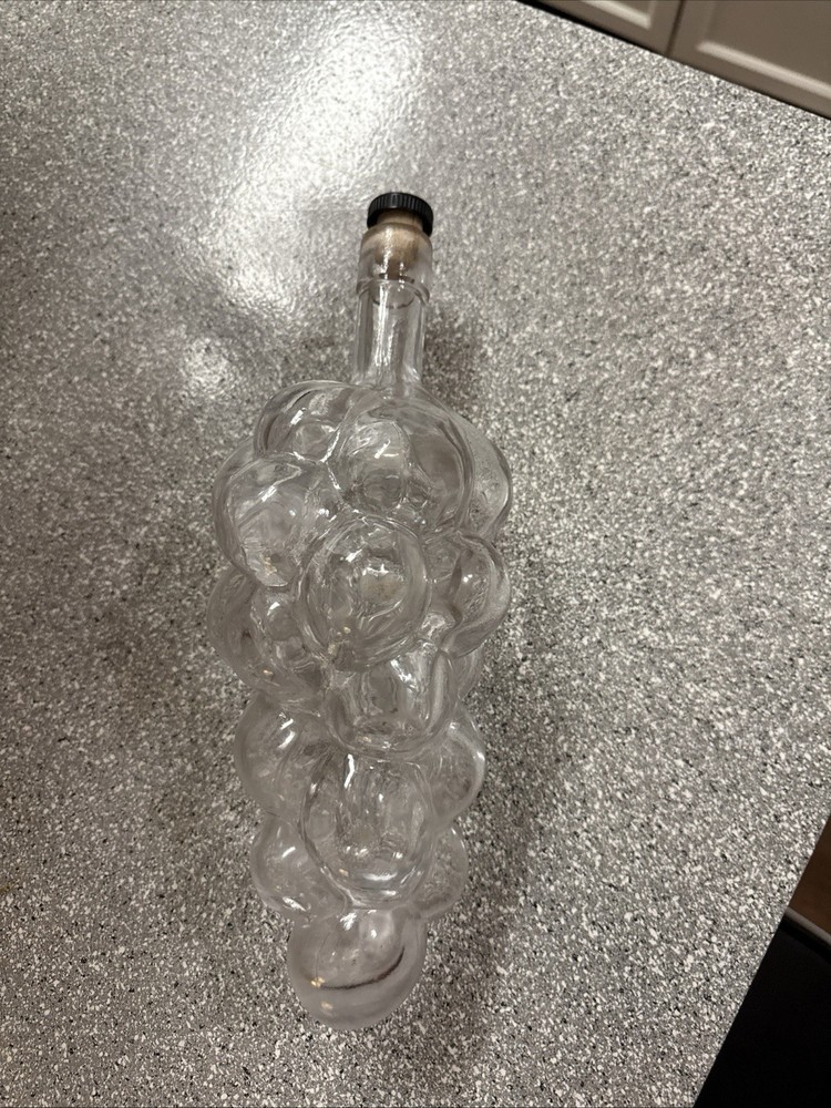 Grape shaped wine bottle clear color glass, 12 In…#23