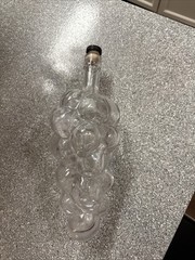 Grape shaped wine bottle clear color glass, 12 In…#23