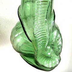 Vtg 32” Italian Chianti Wine Bottle Celine Glass Decanter Snail Shaped MCM EVC