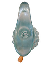 PINORD GLASS GRAPE CLUSTER LT GREEN STURDY BOTTLE 11.5&Prime; TALL
