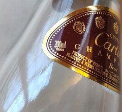 Cartier Cuvee Brut Rose Champagne Glass Bottle W/ Top, Empty BOTTLE* 200ml