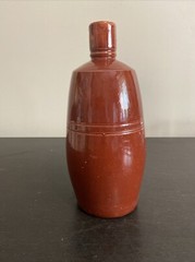 VINTAGE LANCERS WINE BOTTLE RED/BROWN STONEWARE JUG 9&Prime; PORTUGAL EUC!