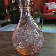 CASADIS MILANO VINTAGE 10&Prime;×7&Prime; JUS DE FRUIT PINK GLASS WINE DECANTER JUG 2 Liters