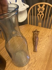 vin litre french glass carafes huge 18 1/4 inch aqua and brown 150 or 85 per