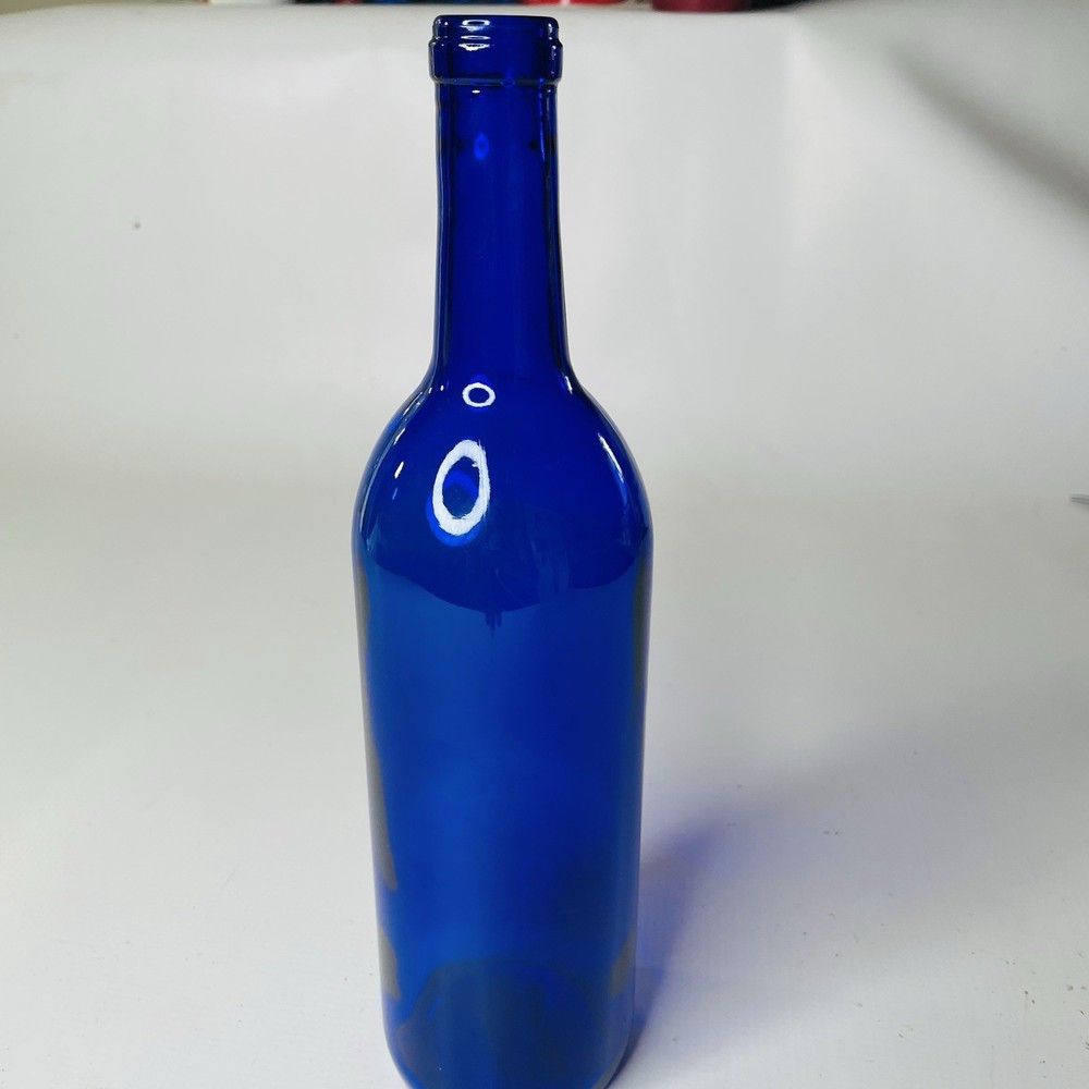 Vintage John Harvey Cobalt Blue Glass Wine Bottle From Spain