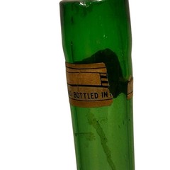 Vtg Italian Green Glass 45.5” Tall Chianti Wine Bottle Decanter MCM W/ Stickers