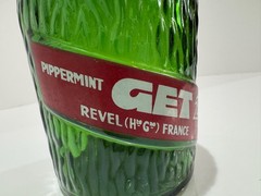 Vintage French GET 27 Pippermint Green Glass Double Gourd Bottle