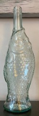 Light Aqua Pescevino Fish Wine Bottle