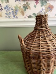 Vintage Wicker Demijohn Wine Bottle 11&Prime;