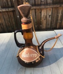 Title: Tintorro Porron Amber Brown Glass Wine Bottle Alcohol Decanter Spain