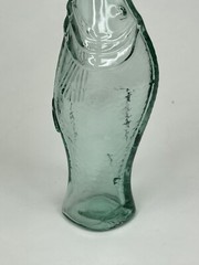 Fish Shaped Vintage Light Green/Blue Glass Wine Bottle Decanter 10” Tall