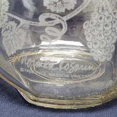 Vintage Paul Masson Wine Carafe 1988 Norman Kosarin Etched Cherub Vines Grapes