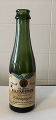 Vintage Chateau La Fayette Champagne Green 2/5 Pint Bottle With Label