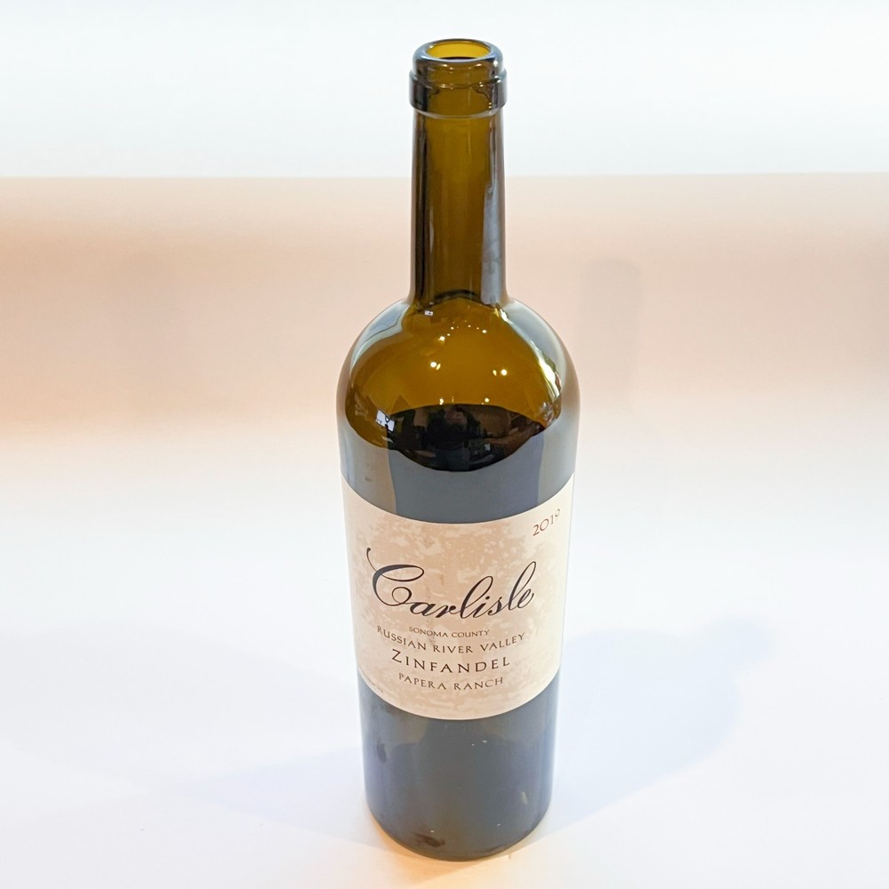 2019 Carlisle Zinfandel 750ml Empty Bottle for Art Crafts Projects, Collectors