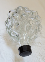 Vintage Grapes Bunch Glass Bottle Made in France *Empty* Original Twist Lid