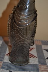 Vintage Tinted Glass Fish Shaped Italian Wine Bottle Decanter 9&Prime; Tall
