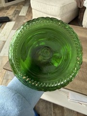 Vintage Italy Wine Jeanie Style Empoli Green Glass Bottle 11&Prime; Vase Beautiful