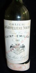 Bottle CHATEAU LAGAFFELIERE NAUDES SAINT EMILION 1961 ~Empty No cork