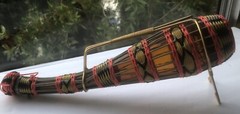 Vintage Plastic Wicker Wrapped Wine Bottle Decanter Iberia 60’s