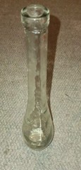 Vintage Clear Glass Blown Wine Bottle Funky Botom 16.5 Inches Tall