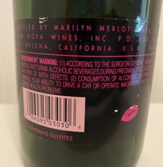 SEXY Swimsuit Marilyn Monroe 1992 Merlot Wine Bottle EMPTY Napa Valley