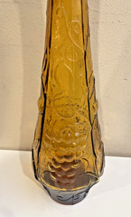 Vintage 22&Prime; MCM 1960s Italy Rossini Empoli Amber Fruit Genie Decanter Bottle 4