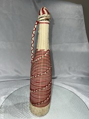 Spanish Charles Vintage 1964 Wicker Covered Red Wine Bottle 1 Pint 8 fl oz