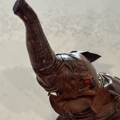 VINTAGE VETROPELLE LEATHER WRAPPED ELEPHANT WINE BOTTLE ITALY 1980