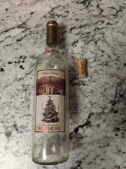 Biltmore Estate Christmas Wine Bottle EMPTY With Cork White Wine 12&Prime; 2011