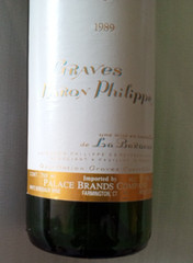 vintage 1989 GRAVES Baron Philippe collectible Empty wine bottle 750 ml