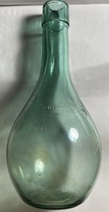 Vintage DF Vino D&rsquo;Italia Green Teal Glass Round Bottom Wine Bottle!! No Cork