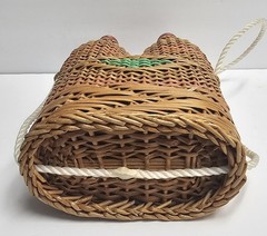 Vintage Double Wine Woven Wicker Demijohn Style, Wine Bottles Empty