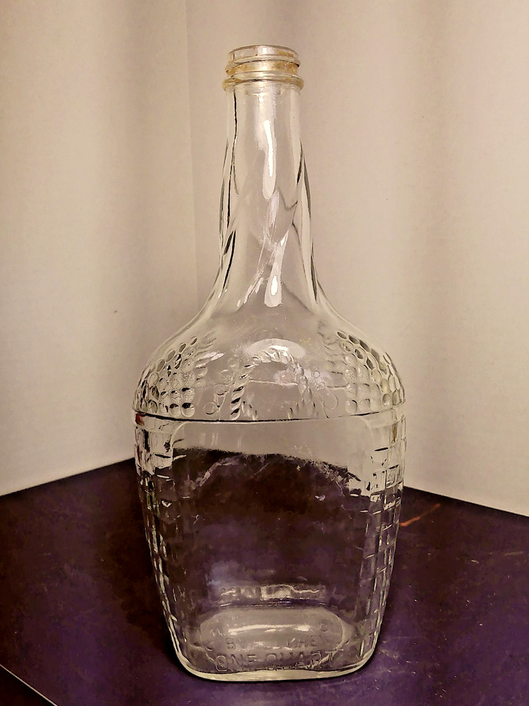 Vintage Embossed grapes and vine Barednheimer Wine Bottle Quart, No Cork