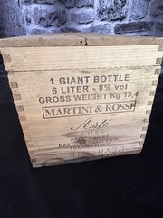 24 Inch Display Bottle W/ Crate Martini Asti Spumante Rossi Champagne Empty NOS