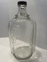 Vintage Rare Embossed Half Gallon Glass Wine Jug