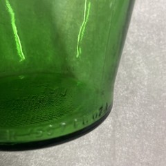 Vintage Green Glass Wine Decanter Jug Bottle With Handle Screw Top Lid 1.5 Liter