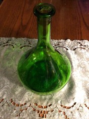 Lovely Empty Vintage Unique Round Bottom Bottle Without Cork.