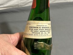 Vintage 1973 AFFENTALER BADEN WINE Germany green bottle GOLD MONKEY Embossed