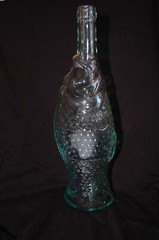 Vintage Glass Fish Wine Bottle ~ Green / Blue