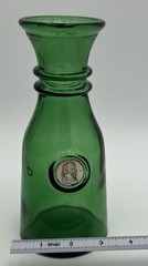 Vintage Italian Emerald Green Glass Serving Container Roman Cameo Made in Italy