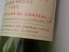 Vtg 1949 Grand Vin De Chateau Latour Empty WINE BOTTLE France
