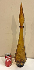 Vintage 22&Prime; MCM 1960s Italy Rossini Empoli Amber Fruit Genie Decanter Bottle 4