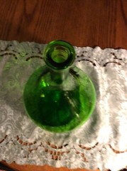 Lovely Empty Vintage Unique Round Bottom Bottle Without Cork.