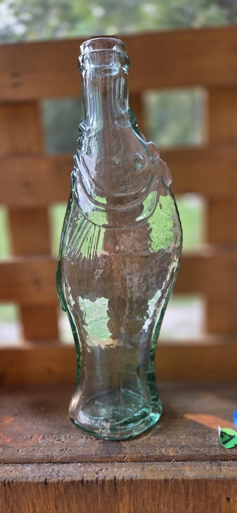 Vintage 1970&rsquo;S/80&rsquo;S Antinori Italian Green/ BLUE glass fish-shaped wine bottle